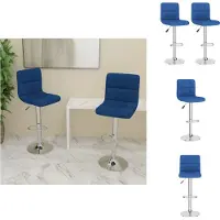 vidaXL Tabouret de bar 2 pcs tissu bleu - Tabouret de bar