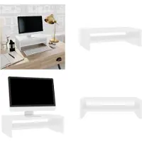 vidaXL Support de moniteur Blanc 42x24x13 cm Bois composite - Support de moniteur - Support de moniteur - Support de TV - Table de TV