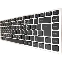 T-ProTek FRANÇAIS - clavier noir + cadre argenté + rétroéclairé pour Sony Vaio VPCS13M1E/W