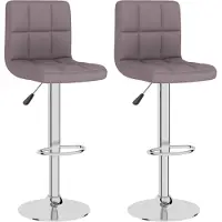 Syfax Tabourets de bar lot de 2 taupe tissu