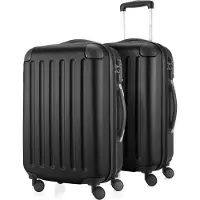 Hauptstadtkoffer - Spree - 2 x trolleys bagages à main avec soufflet d'extension, set de valises cabine, bagage de bord extensible TSA, 4 roulettes 55 cm, 42 litres,jaune-vert pomme