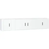 vidaXL ensemble de 3 meubles TV Blanc Matériau dérivé du bois