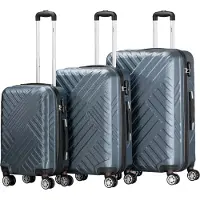 Zelsius Set de valises 3 pièces, Anthracite, valise de voyage en ABS avec serrure à combinaison et séparateur intérieur