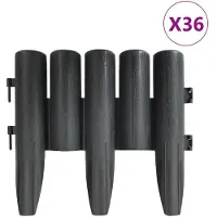 Syfax Bordures de pelouse 36 pcs Anthracite 10 m PP