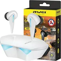 Awei Casque Bluetooth 5.0 T23 Tws+ Gaming Docking Station Blanc/Blanc
