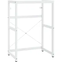Syfax Bâti de lavabo de salle de bain blanc 59x38x83 cm fer