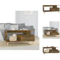 vidaXL Table basse chêne fumé 90x49x45 cm Bois composite - Tables basses