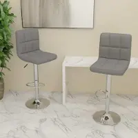 Prolenta Maison Exclusive - Lot de 2 tabourets de bar en tissu gris clair