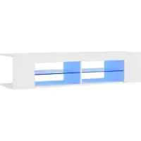 Syfax Meuble TV avec lumières LED blanc 135x39x30 cm