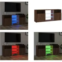 vidaXL Armoire TV avec lampes LED brun aspect chêne 120x30x50 cm - Armoire TV - Meubles TV - Supports TV
