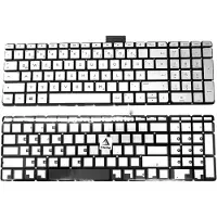 T-ProTek Clavier - couleur : argent - avec éclairage - sans cadre Clavier allemand compatible avec HP Pavilion 15-AH