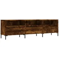 Syfax Meuble TV chêne fumé 150x30x44,5 cm bois d'ingénierie
