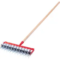 Kadax Scarificateur "Fusa", râteau de jardin large, dispositif d'ameublissement avec poignée