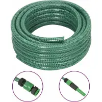 Syfax Tuyau d'arrosage avec jeu de raccords vert 0,5" 30 m PVC