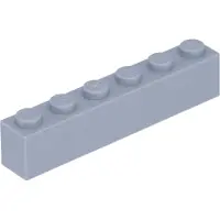 LEGO 250 pièces 3009 Brick 1x6 Part Basic Bricks 250 Clair Gris Bleuâtre