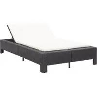 Syfax Transat à 2 places avec coussin Noir Résine tressée