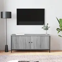 Prolenta Maison Exclusive - Meuble TV avec portes Gris Sonoma 102x35x45 cm Matériau dérivé du bois
