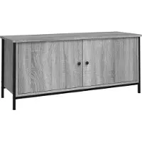 Syfax Meuble TV avec portes sonoma gris 102x35x45cm bois d'ingénierie