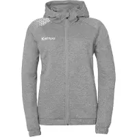 Kempa Ambition 28 Veste à capuche femme - gris foncé chiné/blanc, Taille:XL