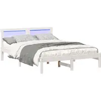 Syfax Cadre de lit avec tête de lit Blanc 120 x 190 cm Pin massif