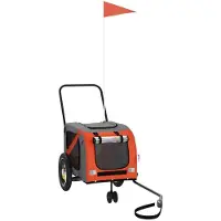 Syfax Remorque de vélo pour animaux de compagnie orange et noir