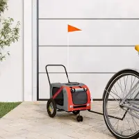 Prolenta Remorque de vélo exclusive - pour chiens, couleurs orange et noir. Fabriquée en tissu Oxford et en fer