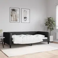 Prolenta Lit de jour exclusif, couleur noire, 100x200 cm, revêtement en tissu