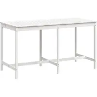 Syfax Table de jardin blanc 203,5x90x110 cm bois massif de pin