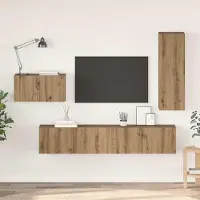 Prolenta Maison Exclusive - Ensemble meuble TV 4 pièces en bois composite chêne Artisan