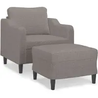 vidaXL Fauteuil avec pouf Taupe 60 cm Tissu