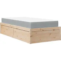 Syfax Lit avec matelas 90x190 cm bois massif de pin