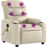 Sonstiges Fauteuil inclinable de massage Crème Similicuir