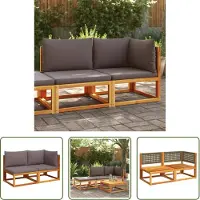 The Living Store Canapé de jardin avec coussins 2 places en bois massif d'acacia