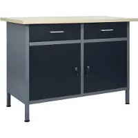 Syfax Établi Noir 120x60x85 cm Acier