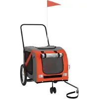 Syfax Remorque de vélo pour animaux de compagnie orange et gris