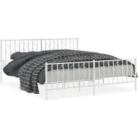 vidaXL Cadre de lit avec tête et pied de lit en métal blanc 183x213 cm