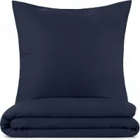 Blumtal linge de lit 135x200cm + taie d'oreiller 80x80cm - Microfibre Bed Sheets 135x200cm - 2pcs set linge de lit bleu foncé