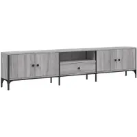 Syfax Meuble TV à tiroir sonoma gris 200x25x44 cm bois d'ingénierie