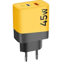 Tactical Microgrid Gan 45w Usb-a And Usb-c Wall Charger Jaune
