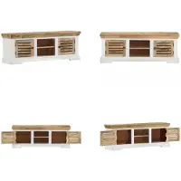 vidaXL Armoire TV 110x30x40 cm Bois massif Mango - Armoire TV - Armoire TV Bois - Armoire TV Bois Massif