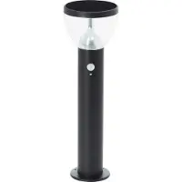 Brilliant Lampadaire solaire d'extérieur noir TULIP | avec détecteur de mouvement | 3W 430lm 3000K | acier inoxydable/plastique