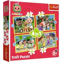 Trefl Puzzle Cocomelon : rencontre 4in1 ( 12,15,20,24 pièces)