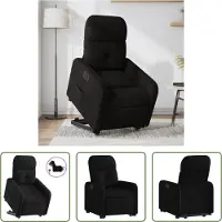 The Living Store Fauteuil relax releveur électrique noir tissu