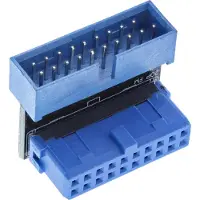 InLine Adaptateur USB 3.0 interne, prise poteau mâle/femelle, anguleux en bas