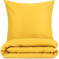 Blumtal linge de lit 135x200cm + taie d'oreiller 80x80cm - Microfibre Bed Sheets 135x200cm - 2pcs set linge de lit jaune