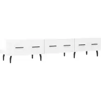 Syfax Meuble TV blanc brillant 150x36x30 cm bois d'ingénierie