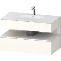 Duravit Collection One lavabo à encastrer avec meuble sous-vasque en console, 1000x550x600mm, niche blanc supermat, QA4786084220010