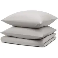 Blumtal linge de lit 240x220cm + 2x taies d'oreiller 50x80cm - Microfibre Bed Sheets 240x220cm - 3-pièces de linge de lit gris clair
