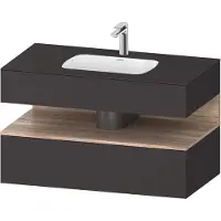 Duravit Collection One lavabo à encastrer avec meuble sous-vasque en console, 1000x550x600mm, niche en chêne mamelonné, QA4786055800000