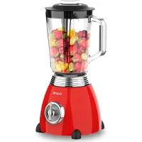 Sogo Mixeur Avec Récipient En Verre Rétro - 1,5L - 500W - Rouge